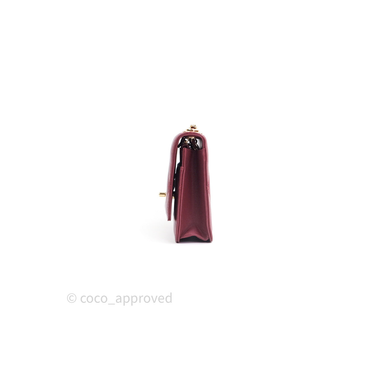 Chanel Trendy CC WOC Wallet on Chain Burgundy Lambskin Gold Hardware