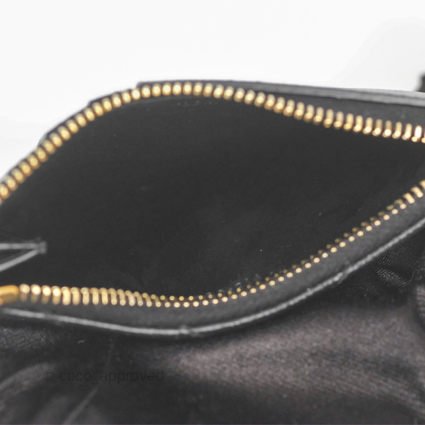 Saint Laurent Cassandre Matelasse Fragments Zipped Card Case Black Grain De Poudre