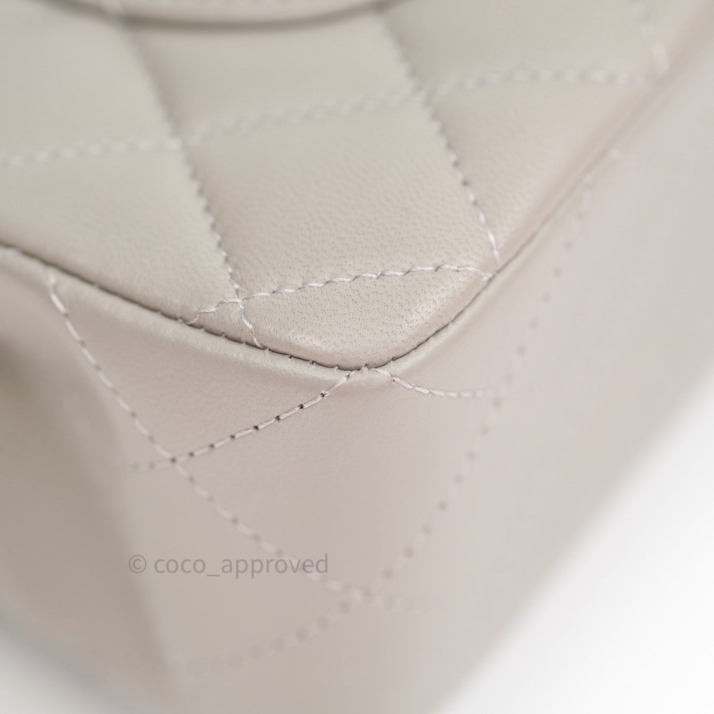 Chanel Classic Small S/M Flap Grey Lambskin Silver Hardware