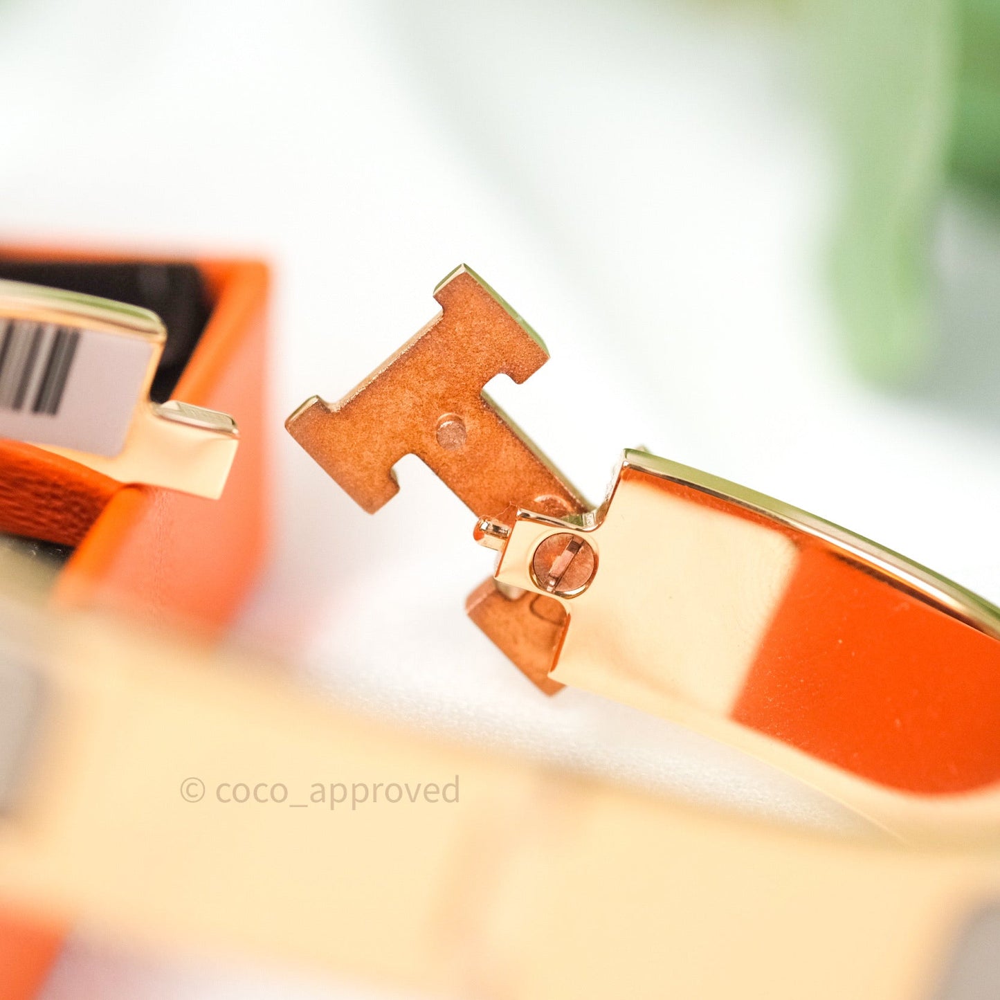 Hermès Clic Clac Narrow Marron Glace Rose Gold