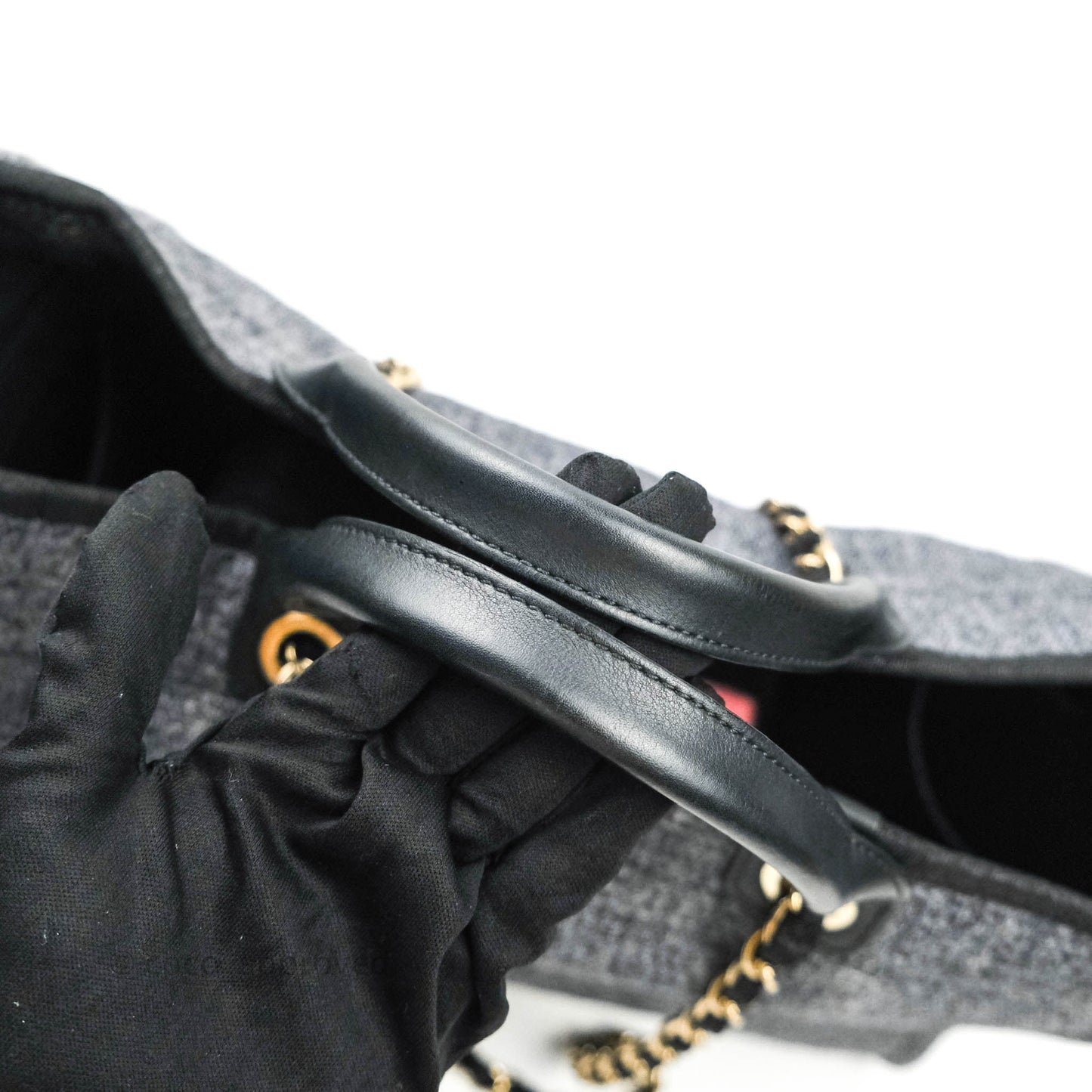 Chanel Large Deauville Charcoal Grey Canvas