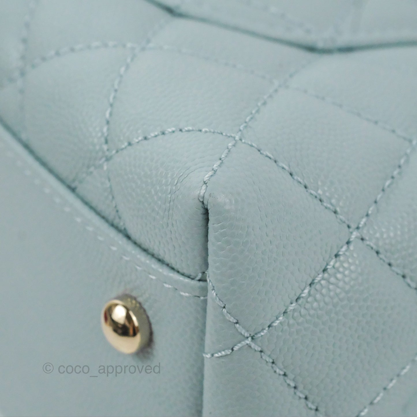 Chanel Small Coco Handle Blue Caviar Gold Hardware