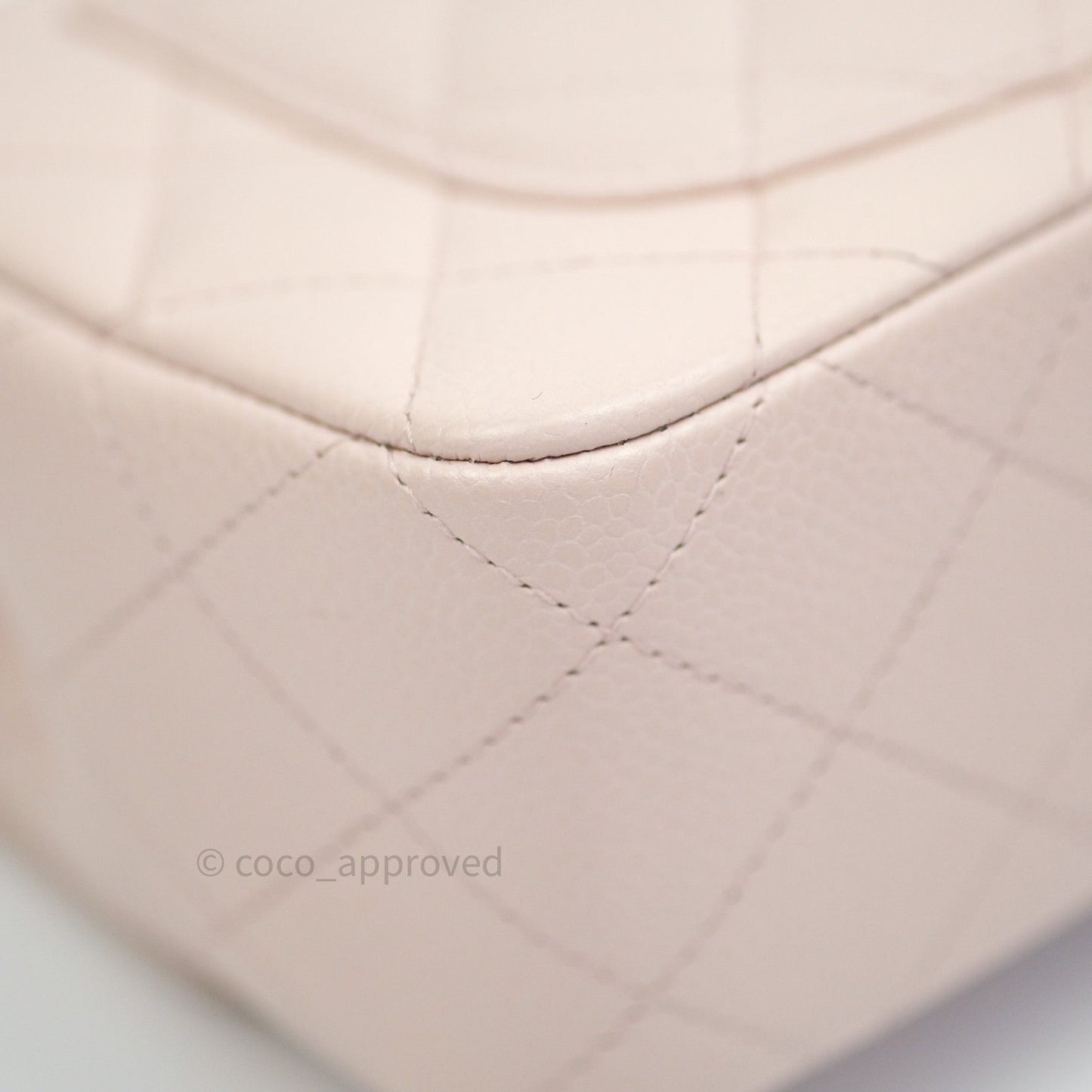 Chanel Quilted Mini Rectangular Sakura Pink Caviar Ruthenium Hardware