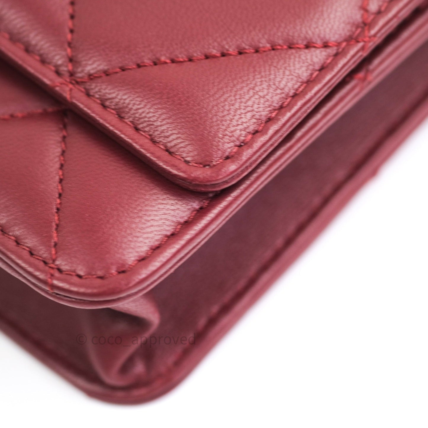 Chanel Trendy CC WOC Wallet on Chain Burgundy Lambskin Gold Hardware