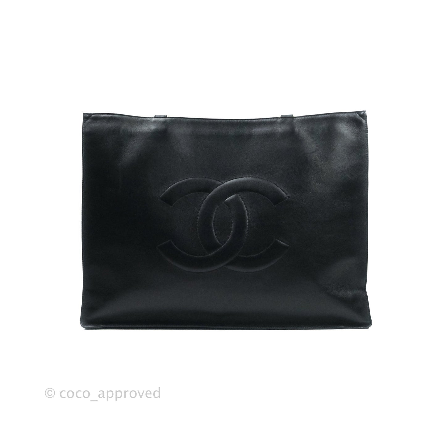 Chanel Vintage CC Chunky Chain Calfskin XL Tote 24K Gold Hardware