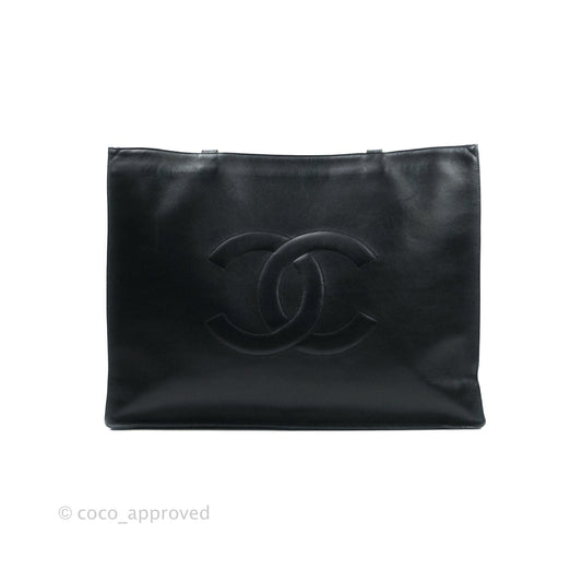 Chanel Vintage CC Chunky Chain Calfskin XL Tote 24K Gold Hardware