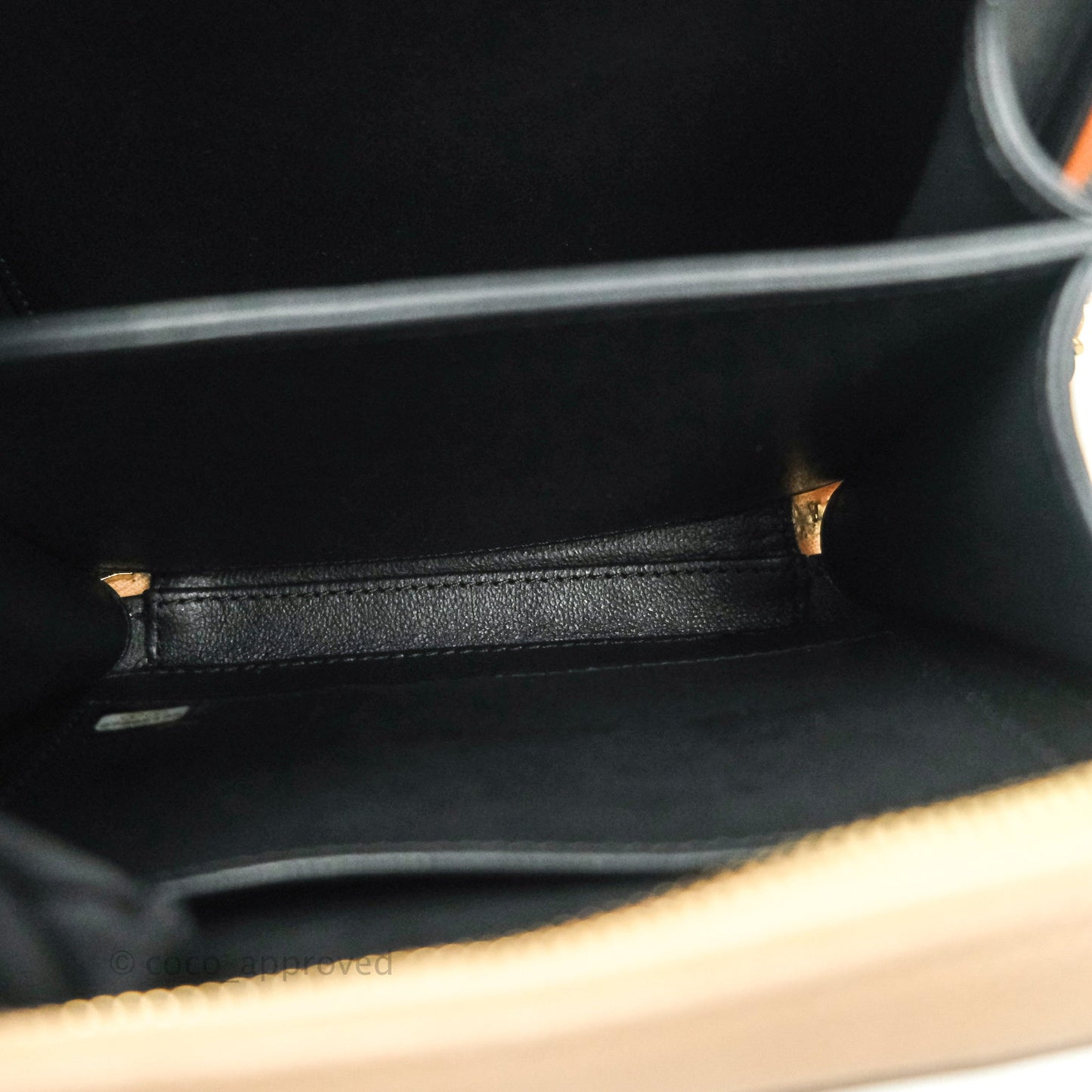 Chanel Quilted Small CC Filigree Vanity Case Beige Black Caviar