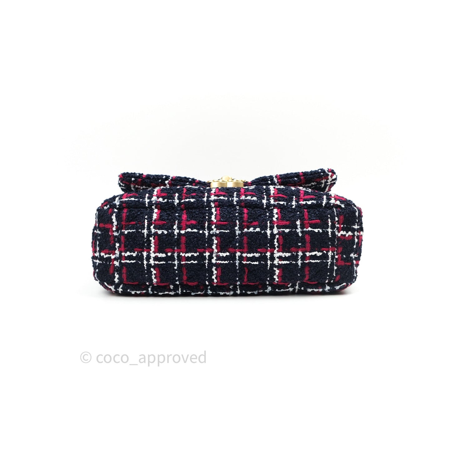 Chanel 19 Small Tweed Red Navy Mixed Hardware