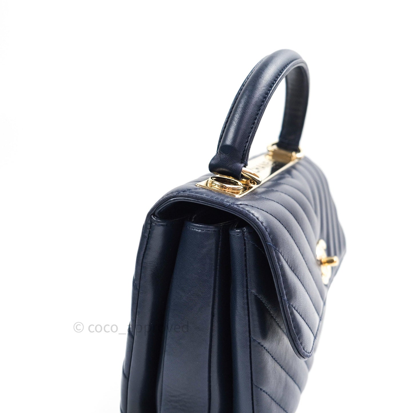 Chanel Trendy CC Small Chevron Navy Lambskin Gold Hardware