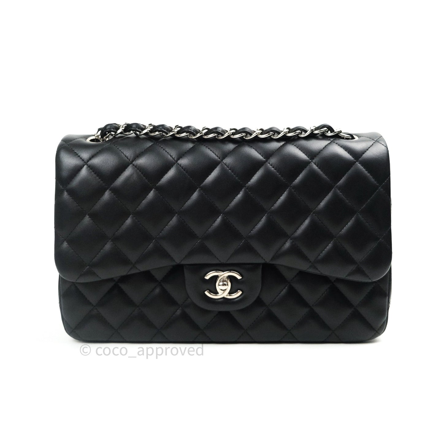 Chanel Jumbo Double Flap Black Lambskin Silver Hardware⁣⁣