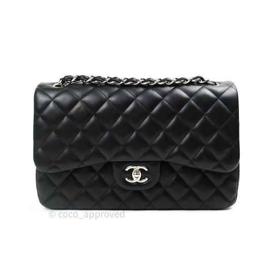Chanel Jumbo Double Flap Black Lambskin Silver Hardware⁣⁣