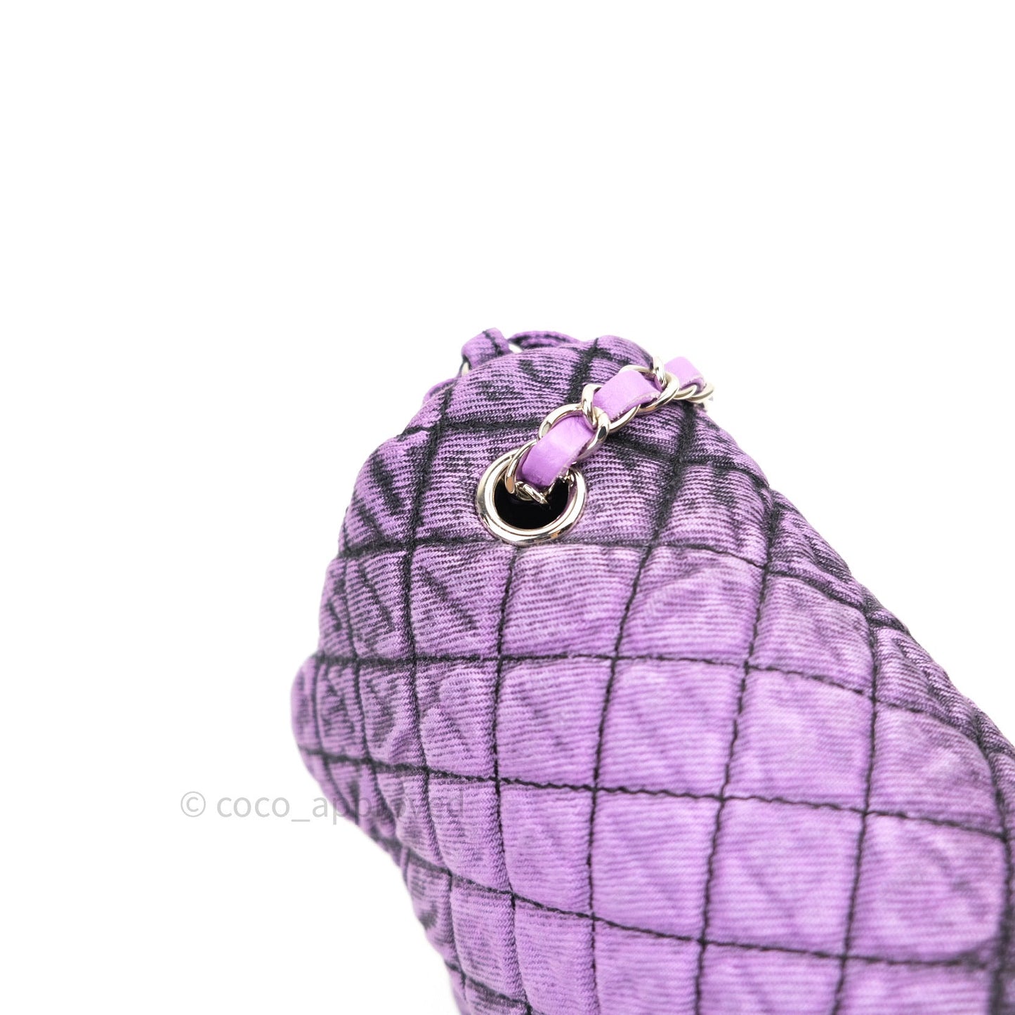 Chanel Denim Quilted Small Flap Purple Black