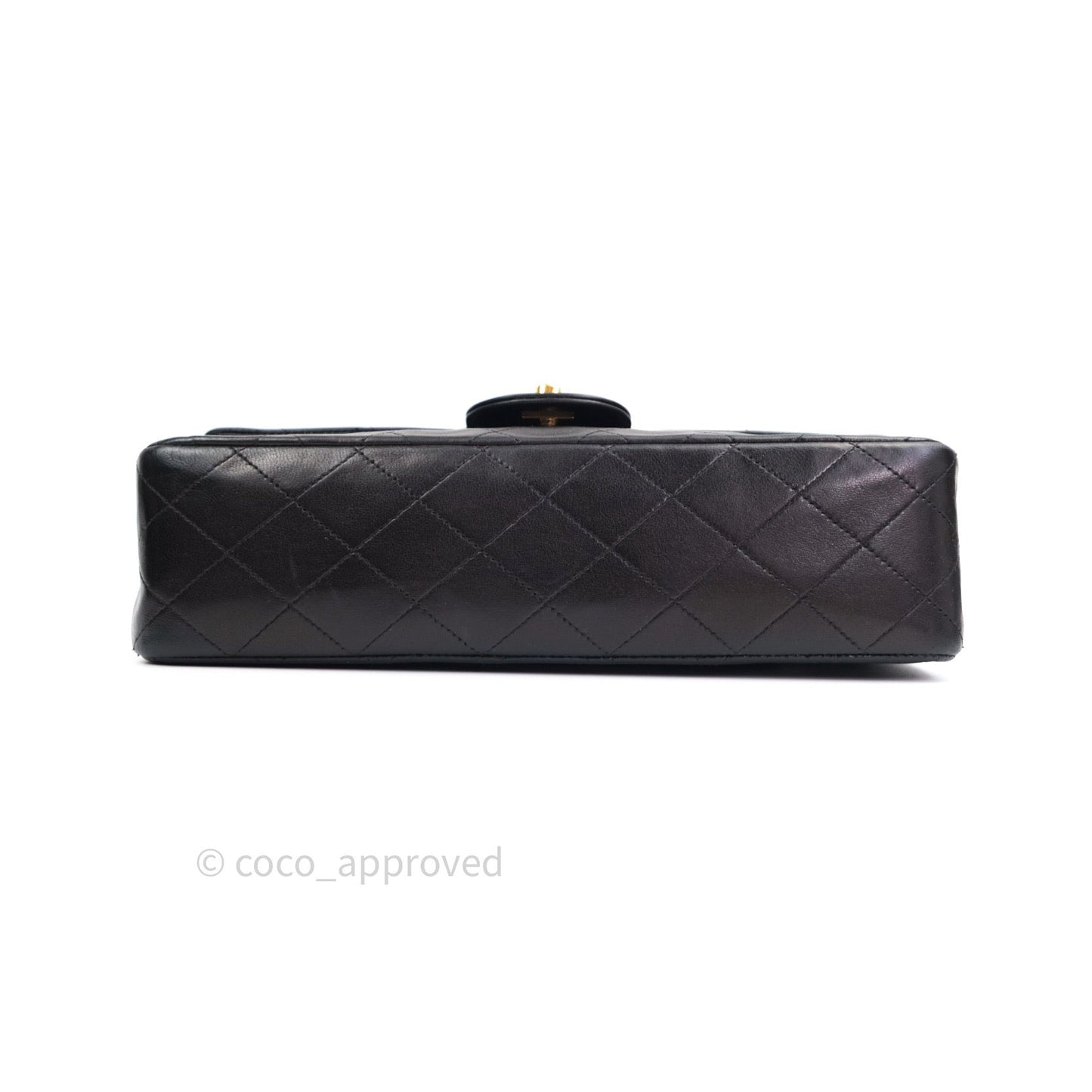 Chanel Vintage Classic Double Flap M/L Black Lambskin 24K Gold Hardware
