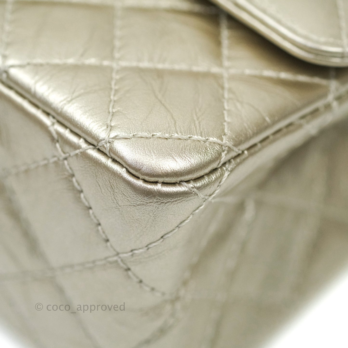 Chanel Mini Reissue 224 Metallic Light Gold Aged Calfskin Gold Hardware