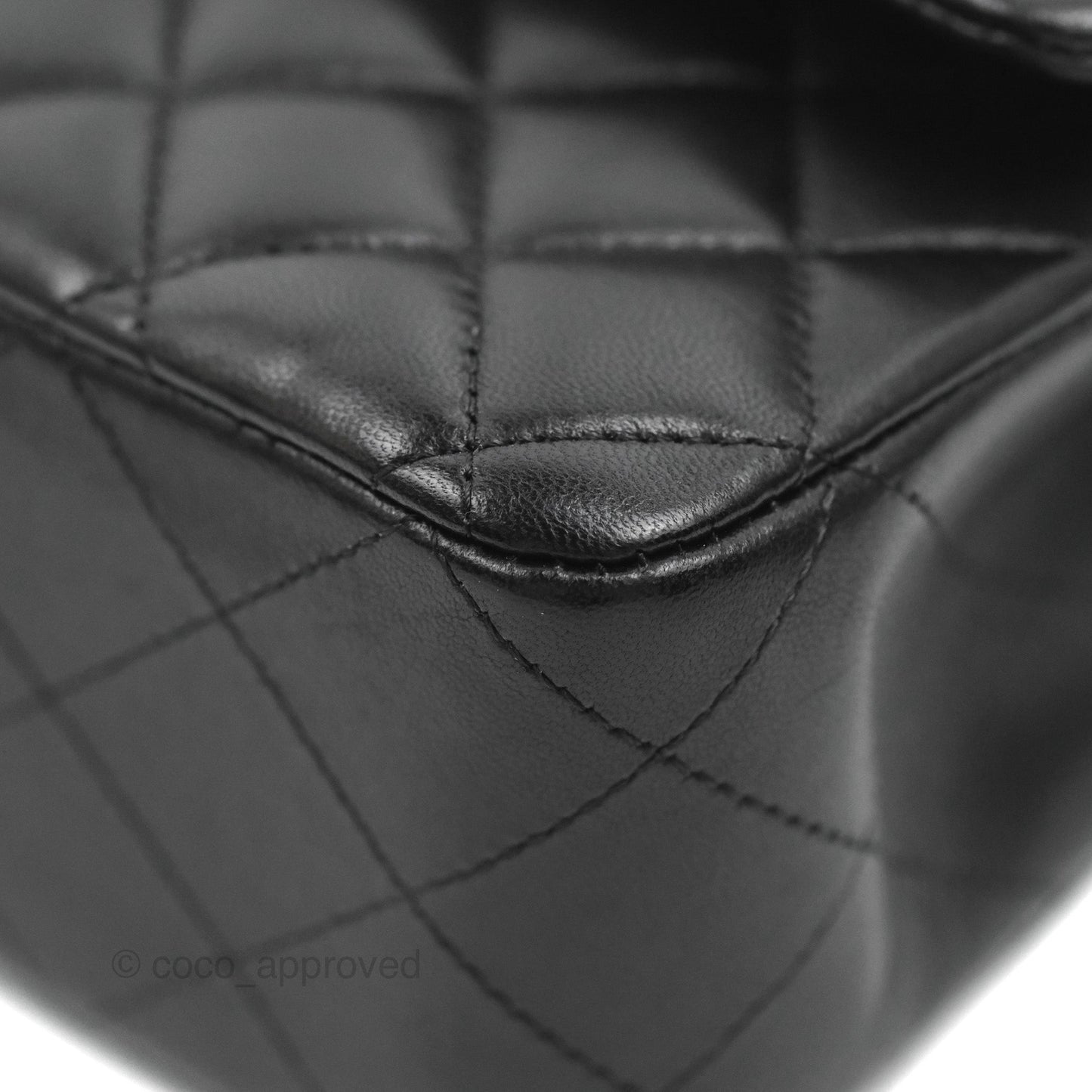 Chanel Classic M/L Medium Flap Quilted Black Lambskin Gold Hardware