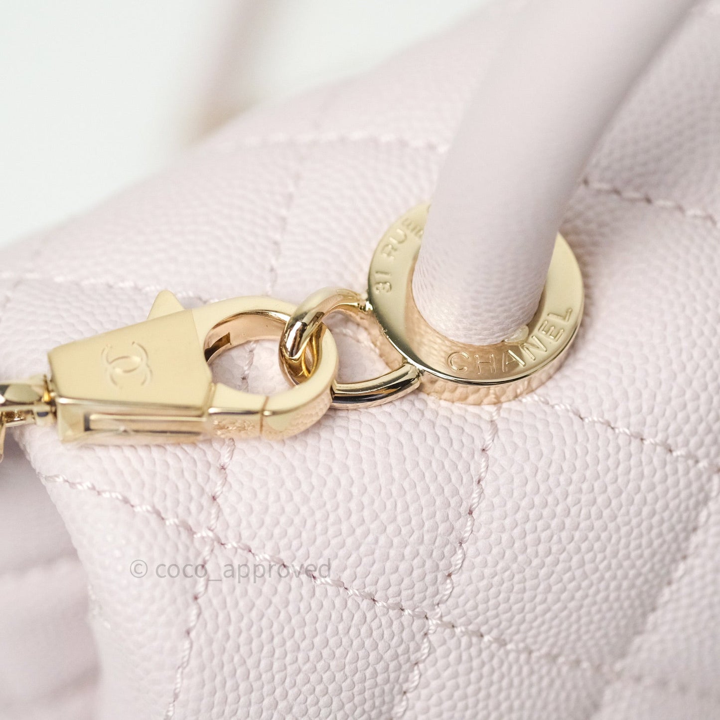 Chanel Small Coco Handle Quilted Lilac Pink Light Gold Hardware