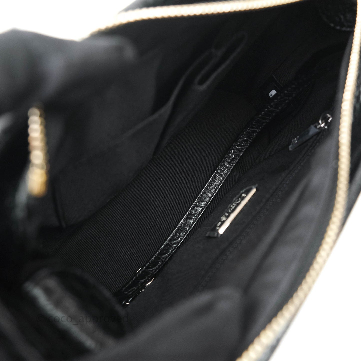 Chanel Crocodile Embossed Calfskin Small Gabrielle Cocodile Hobo Black