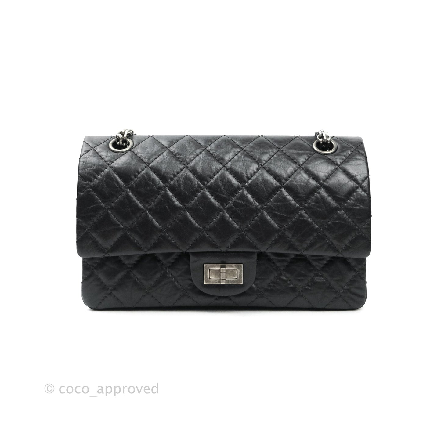Chanel Reissue Quilted Aged Calfskin Black Ruthenium Hardware 225