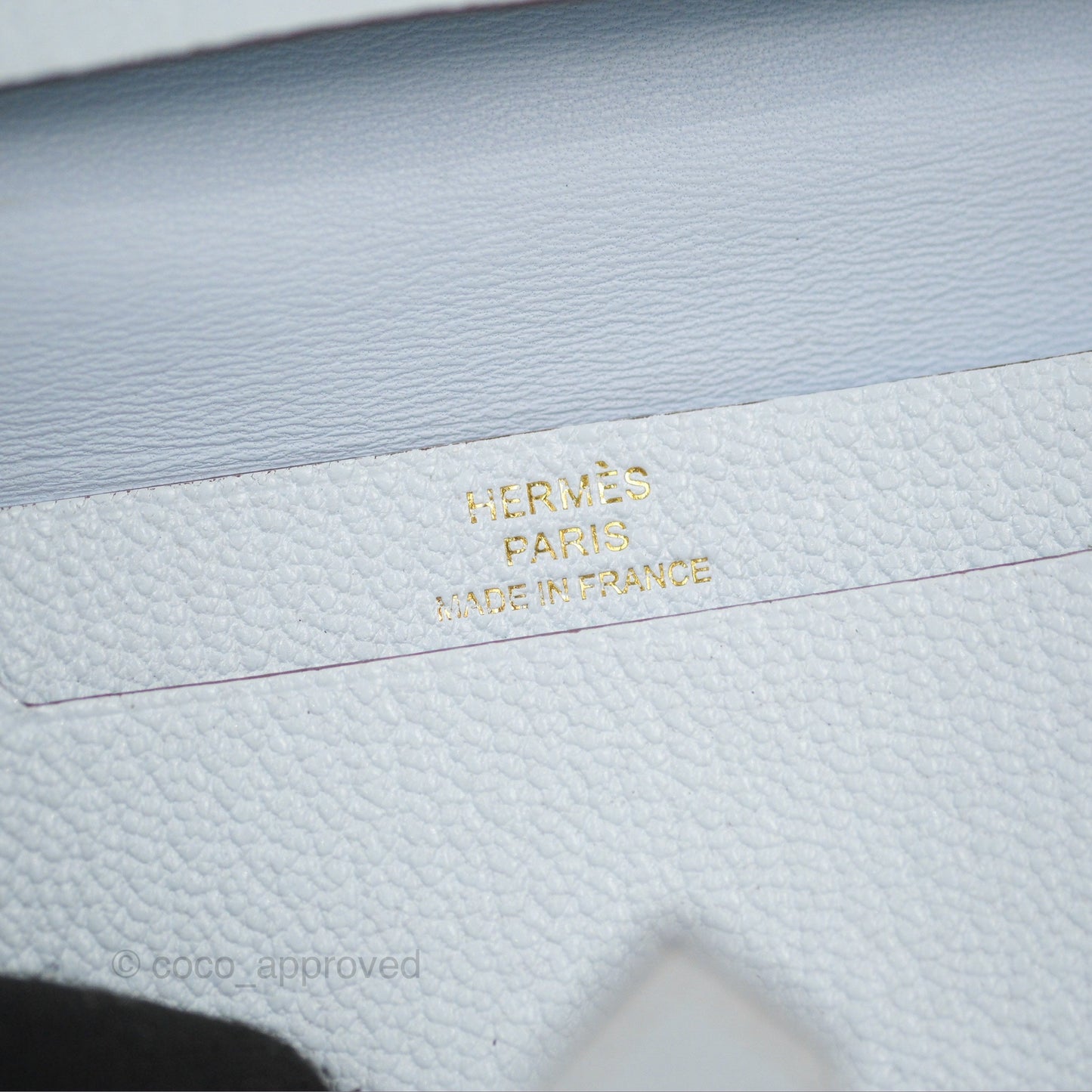 Hermes Bearn Card Holder Chevre Mysore Bleu Brume Gold Hardware