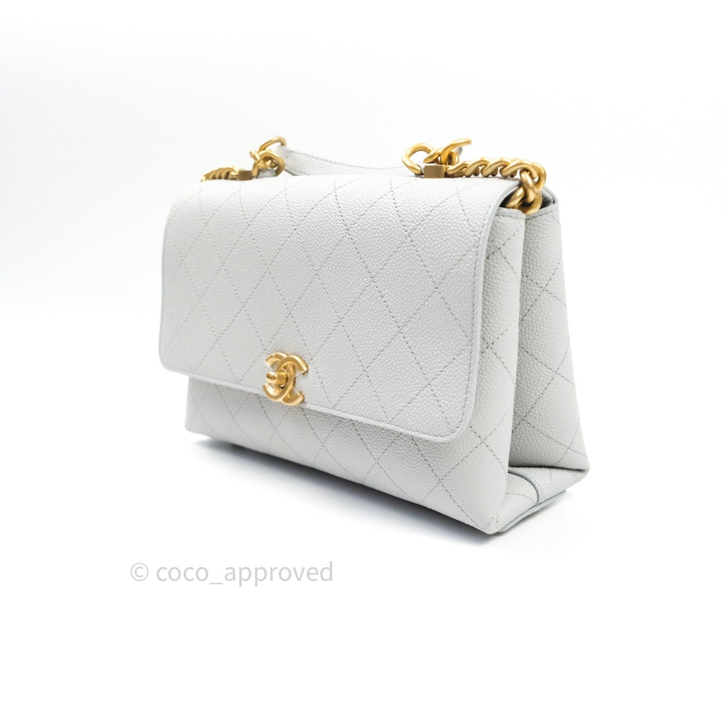 Chanel Chic Affinity Small Grained Calfskin Grey Gold Hardware