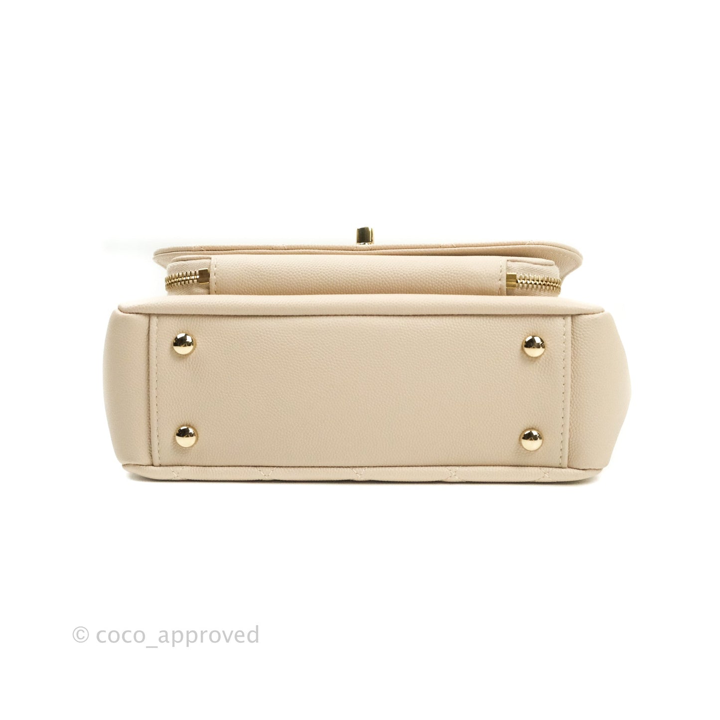 Chanel Quilted Medium Business Affinity Flap Beige Caviar Gold Hardware