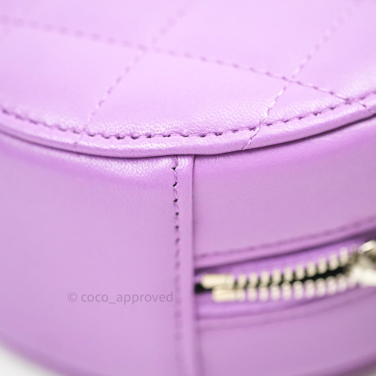 Chanel Round Circle Bag Purple Silver Hardware