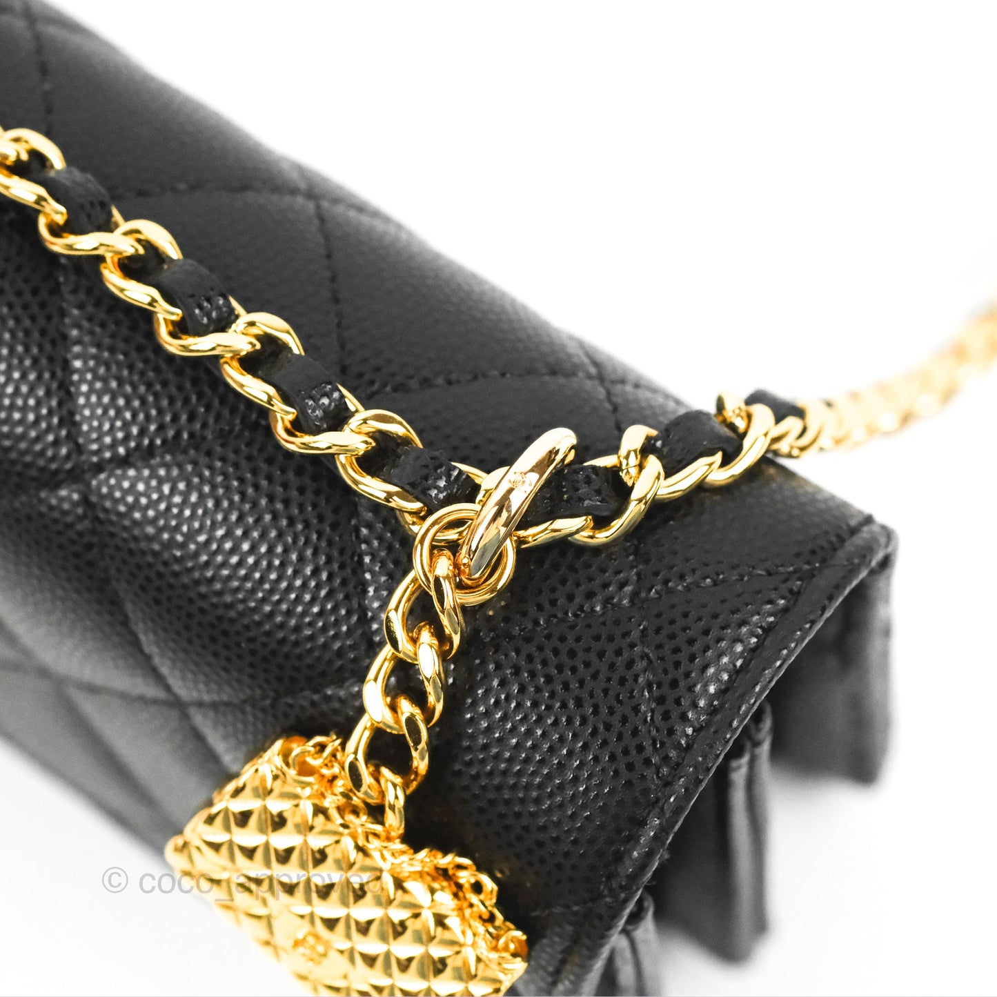 Chanel WOC Bag Charm Black Caviar Gold Hardware
