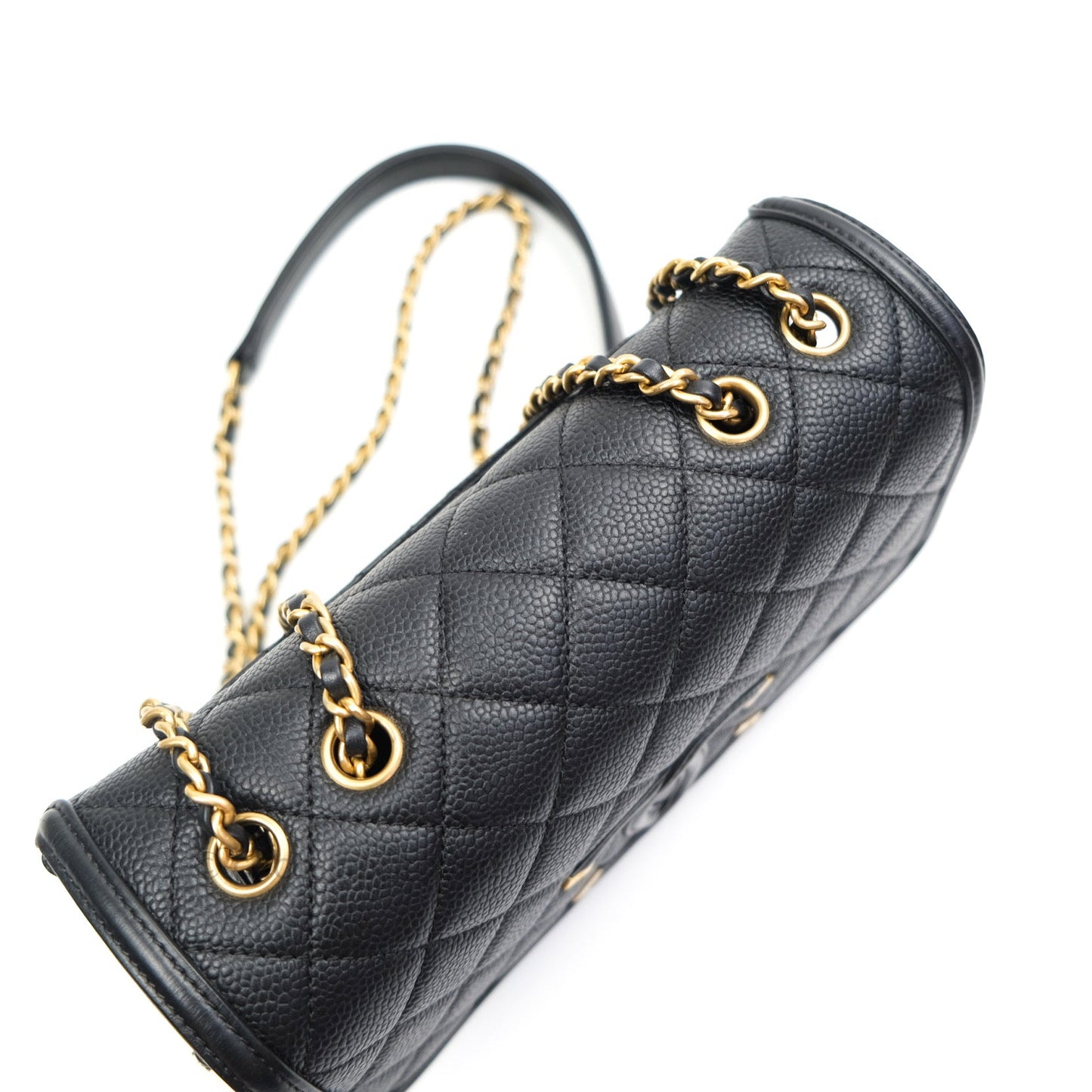 Chanel Quilted Small CC Filigree Flap Black Caviar