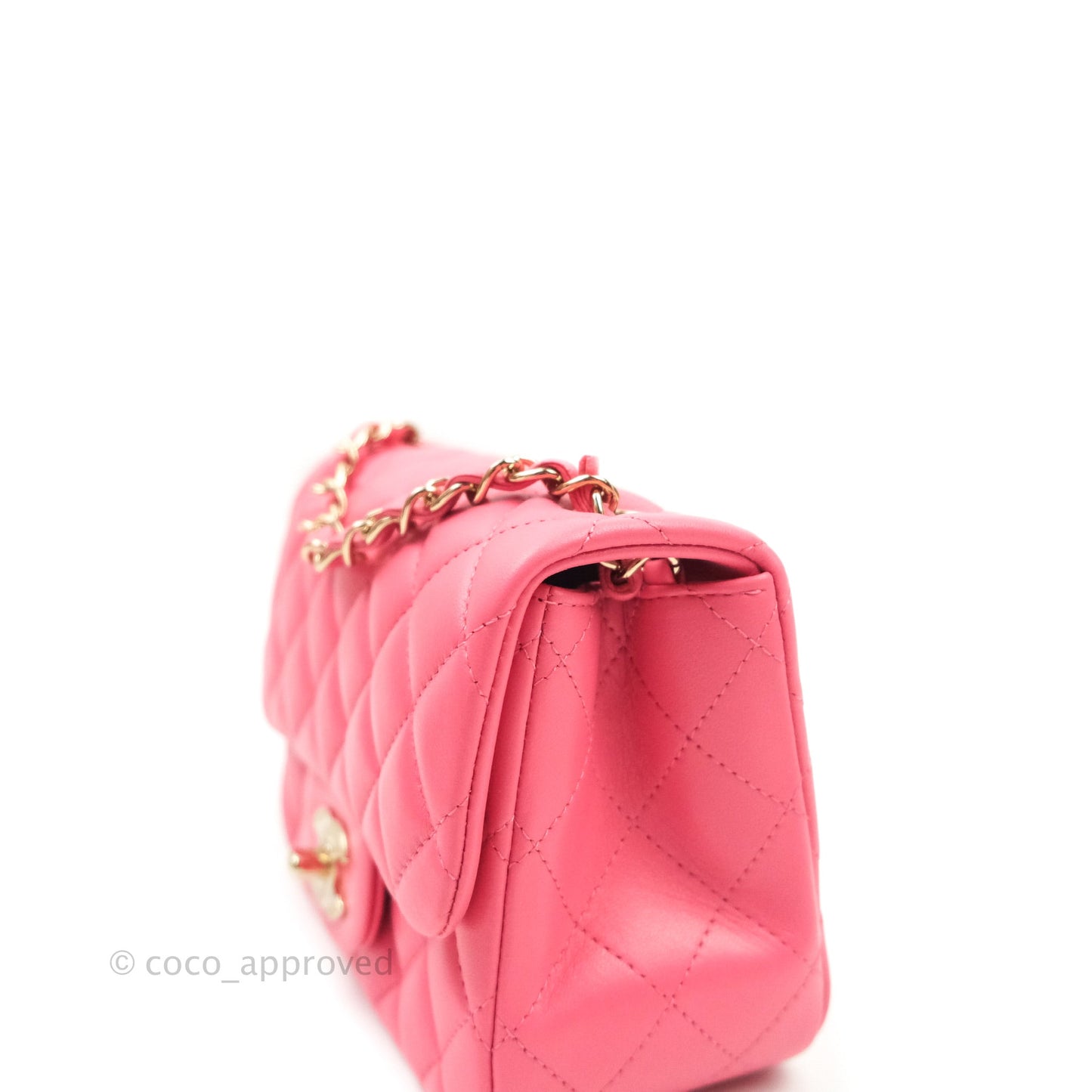 Chanel Mini Square Pink Lambskin Gold Hardware