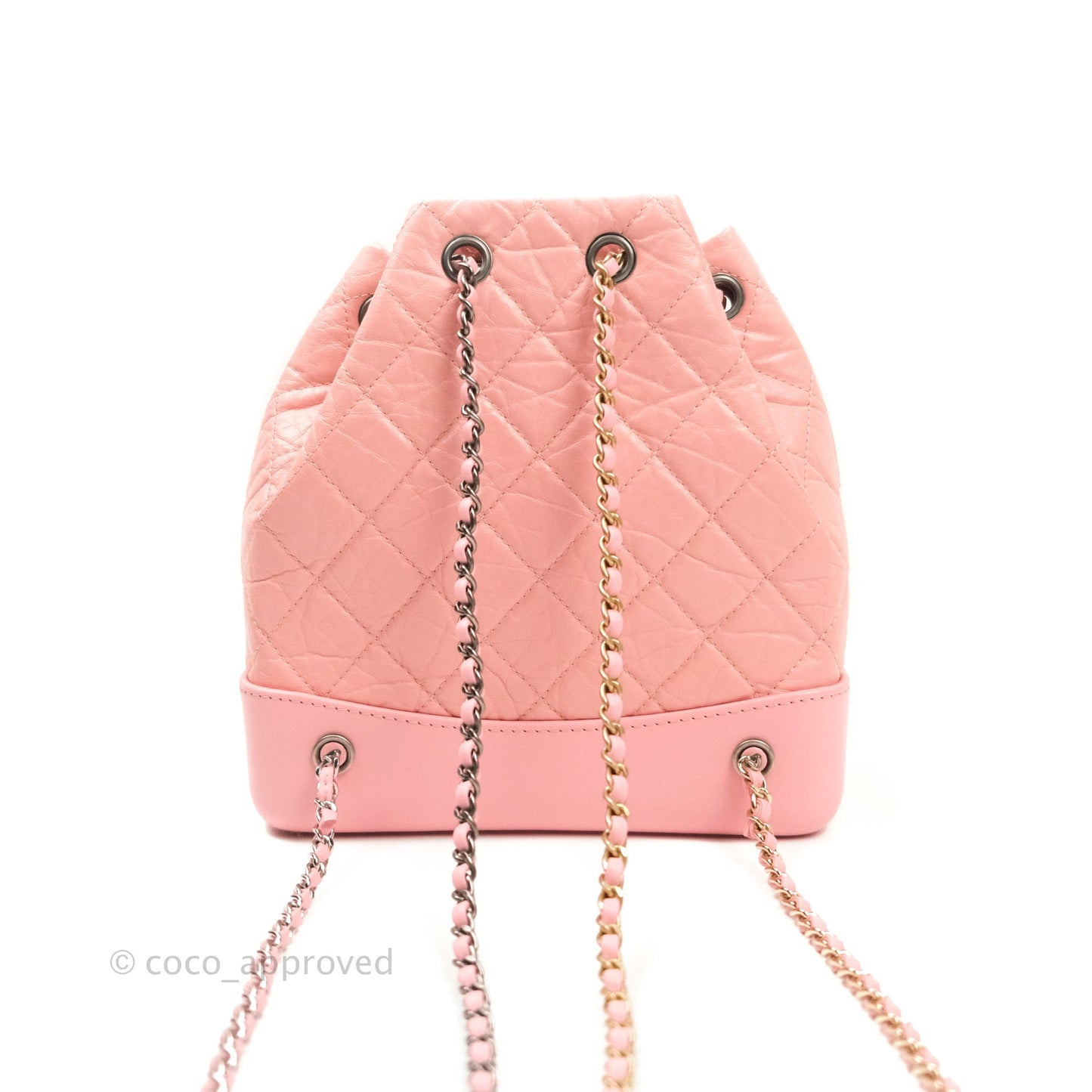 Chanel Gabrielle Backpack Pink Aged Calfskin Small Black