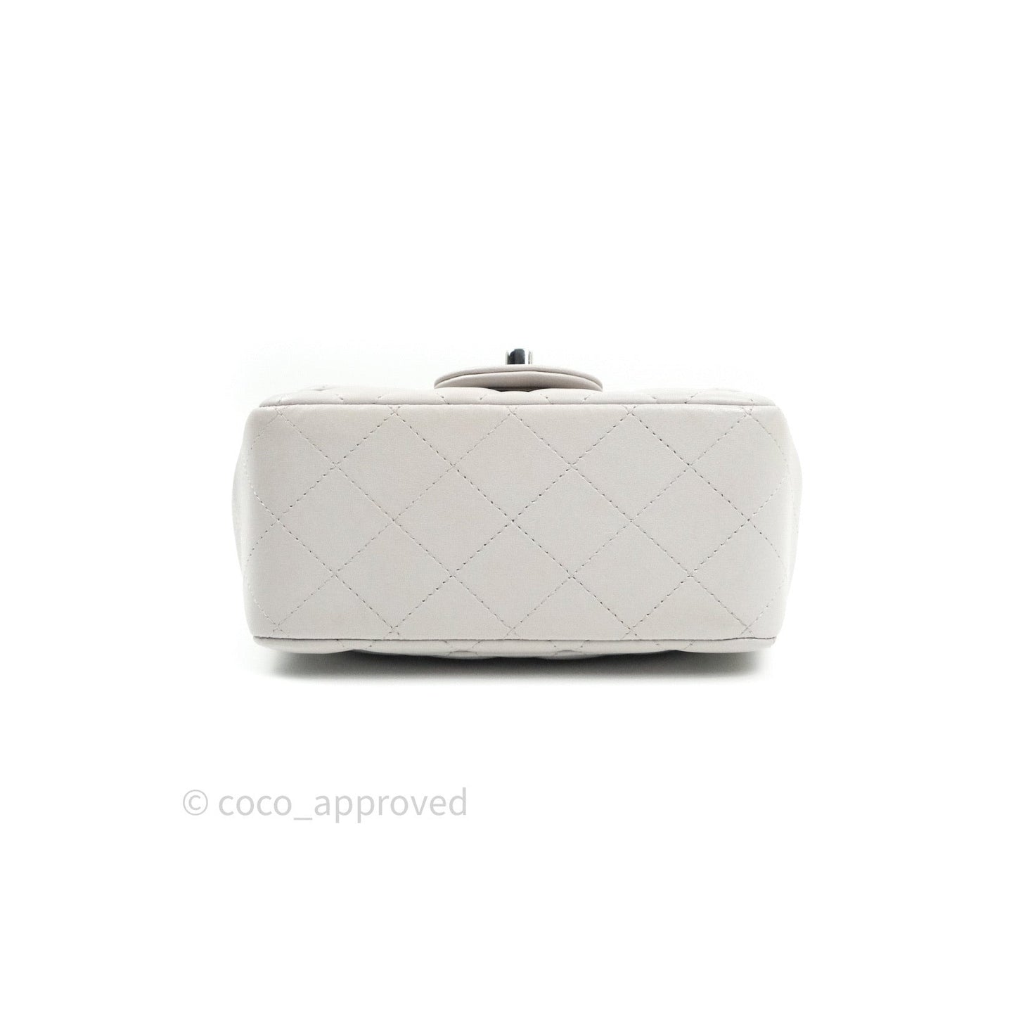 Chanel Mini Square Grey Lambskin Silver Hardware 19B