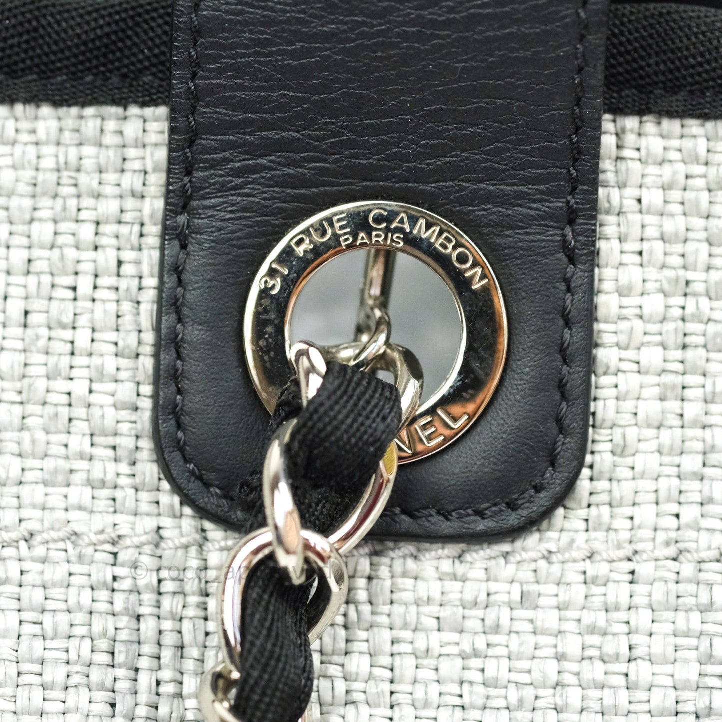 Chanel Canvas Large Deauville Tote Light Grey