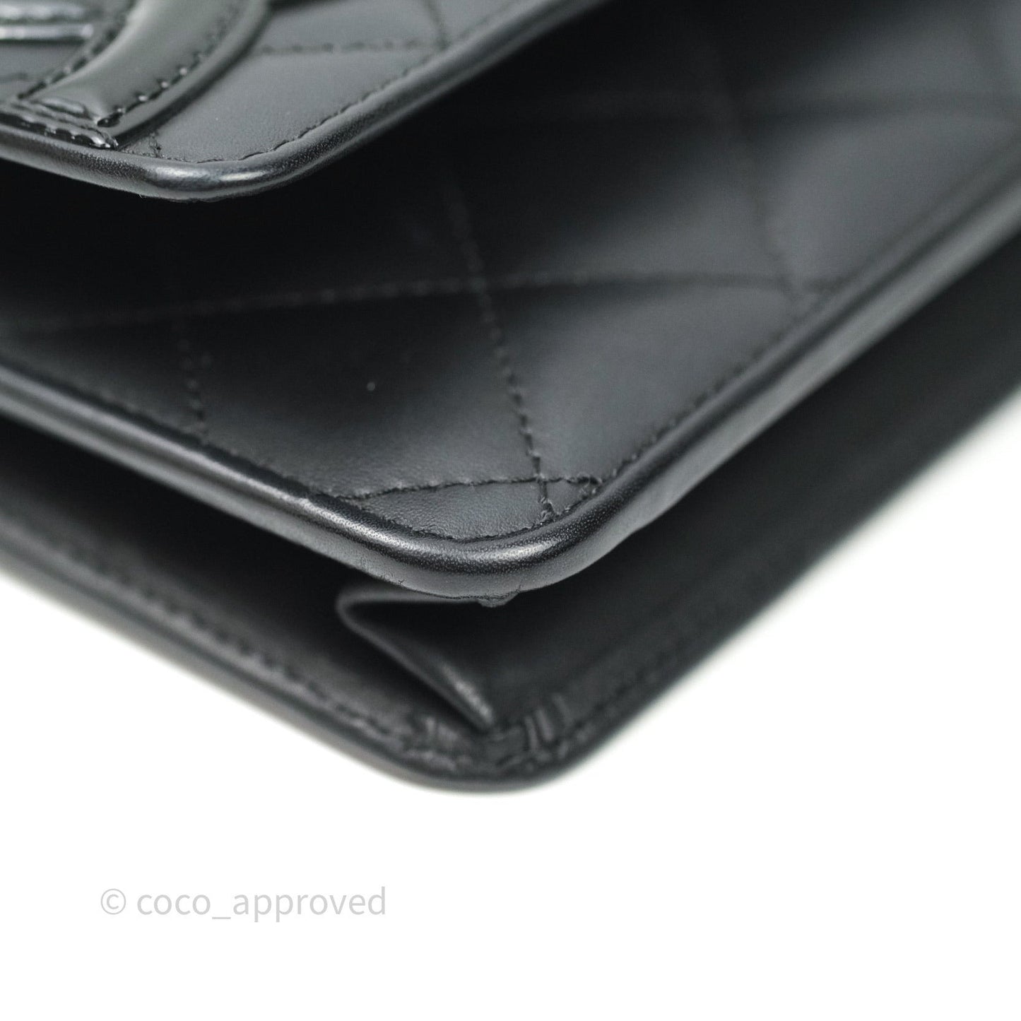 Chanel Quilted Wallet on Chain WOC Cambon Black Calfskin Silver Hardware
