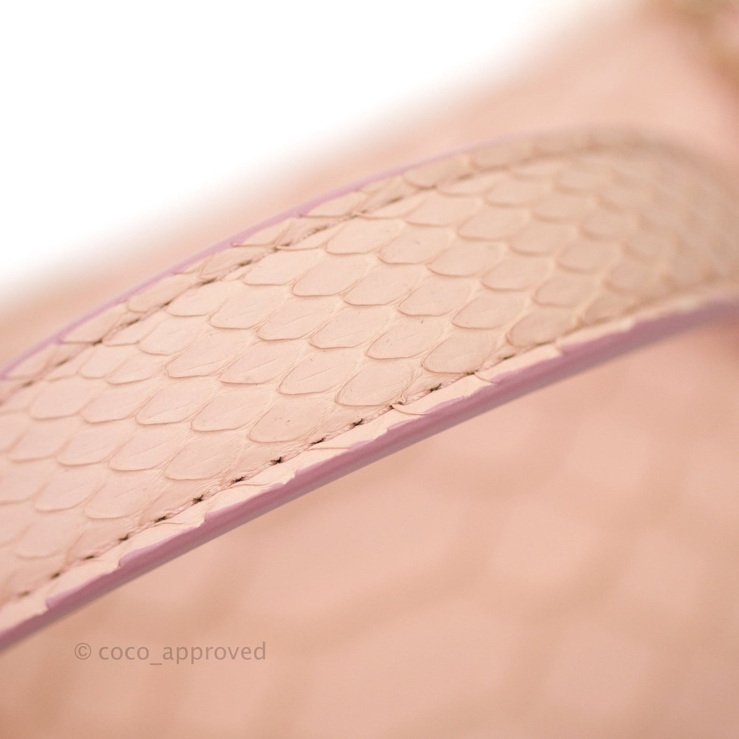 Chanel Small Handle Flap Bag Pink Python Gold Hardware