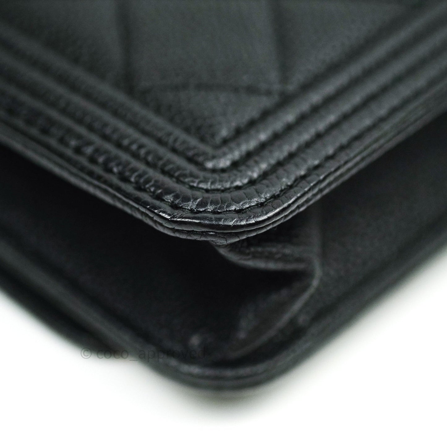 Chanel Boy Wallet on Chain WOC Black Caviar Ruthenium Hardware