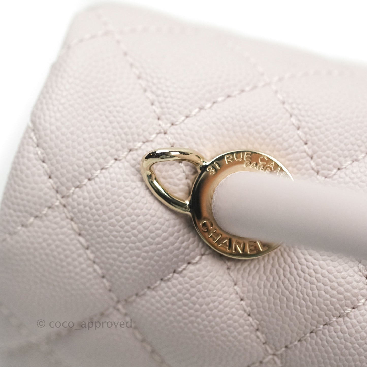 Chanel Small Coco Handle Quilted Lilac Caviar Gold Hardware