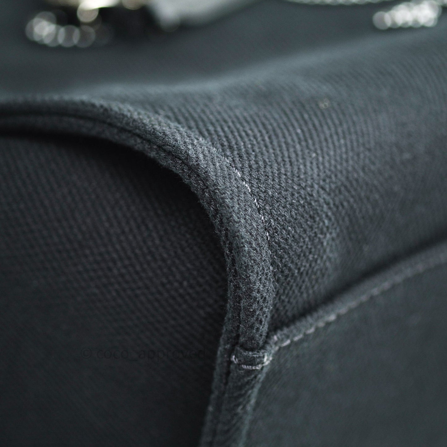 Chanel Large Deauville Black Canvas Imitation Pearl 20S