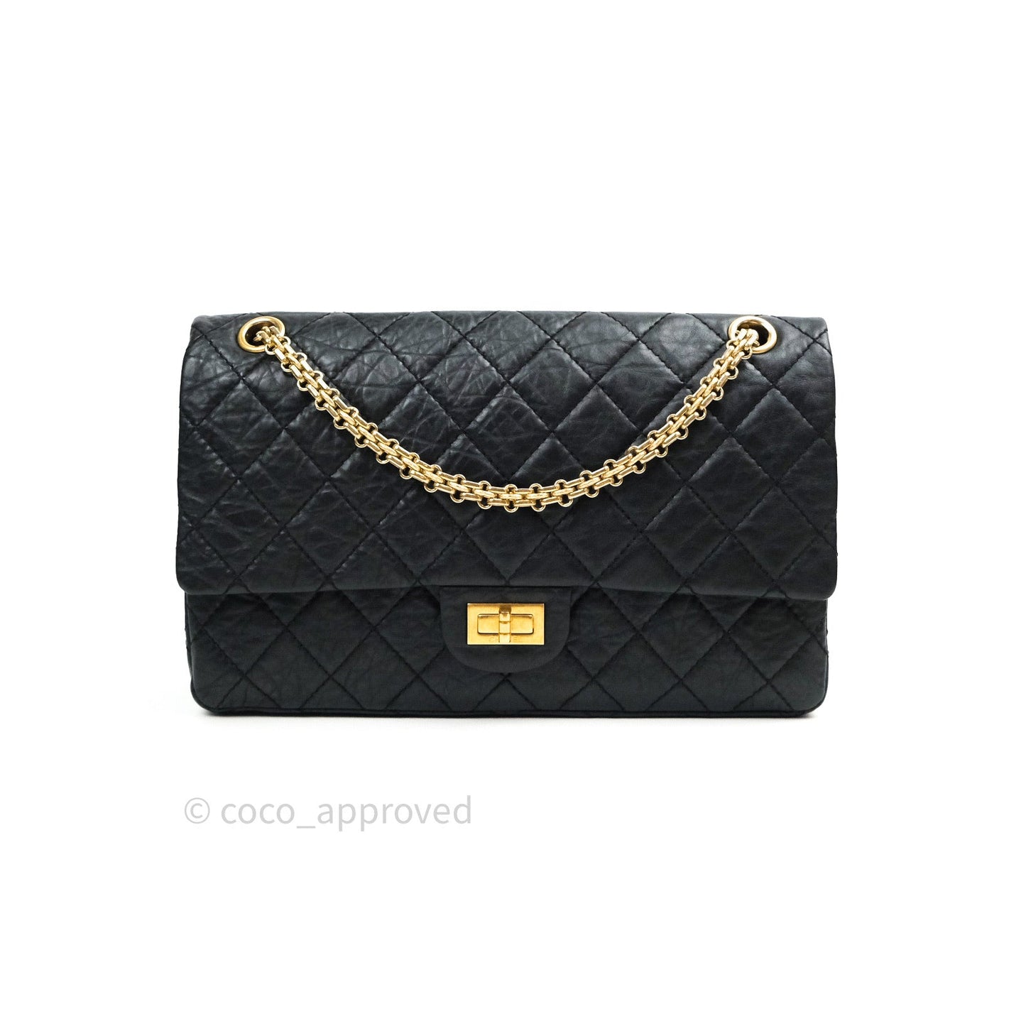 Chanel Reissue Quilted Aged Calfskin Black Gold Hardware 226