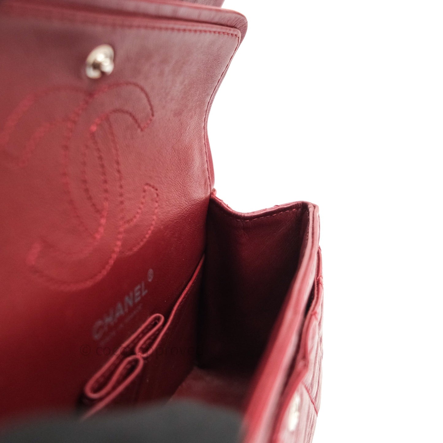 Chanel Mini Reissue 224 Dark Red Aged Calfskin Ruthenium Hardware