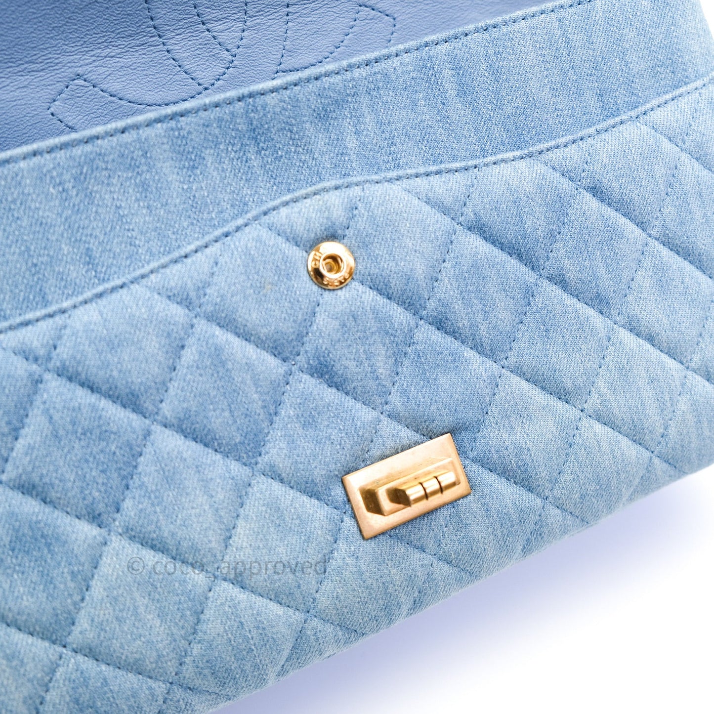 Chanel Reissue Quilted Denim Blue Gold Hardware 226