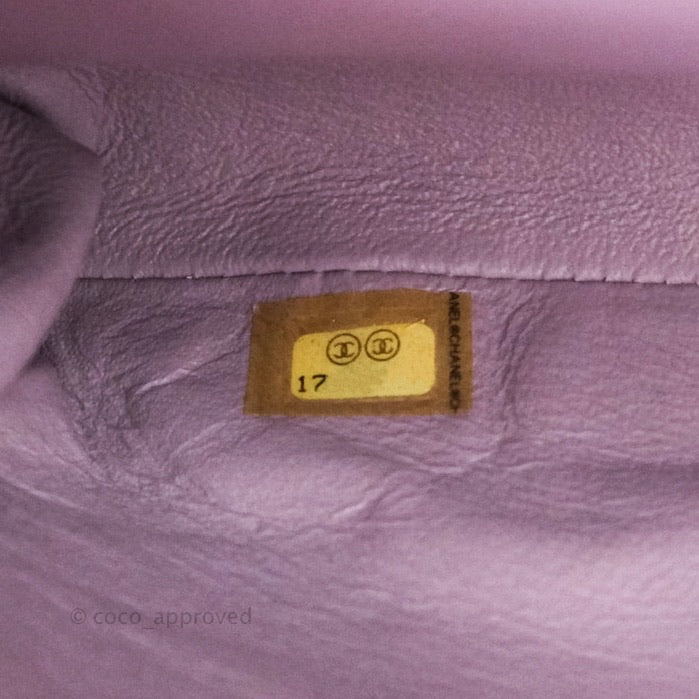 Chanel Quilted Clutch with Chain Lilac Pink Lambskin Silver Hardware
