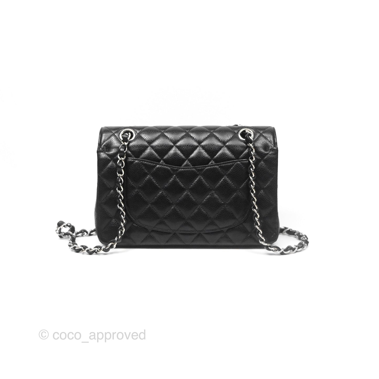 Chanel Small Classic Flap Quilted Black Caviar Silver Hardware