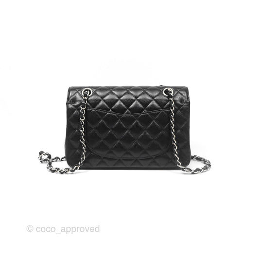 Chanel Small Classic Flap Quilted Black Caviar Silver Hardware