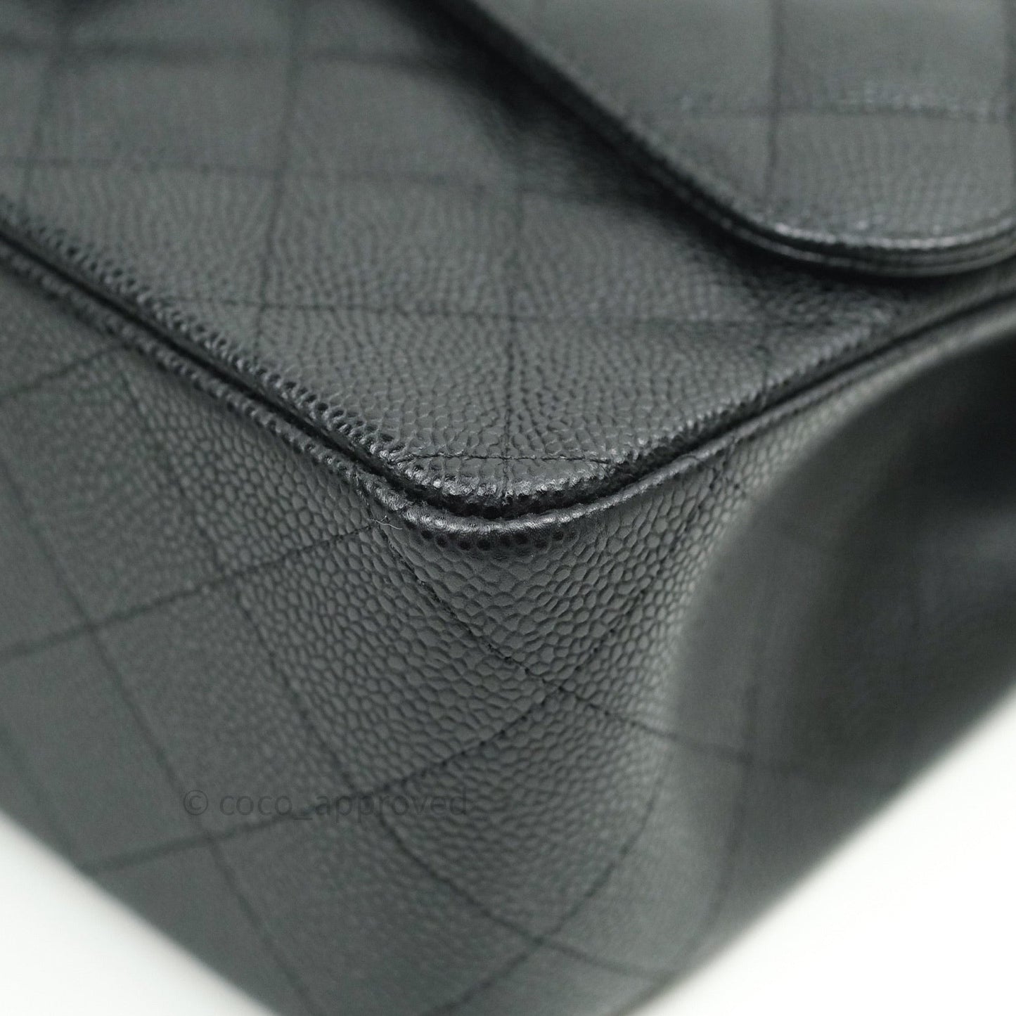 Chanel Classic Jumbo Double Flap Black Caviar Silver Hardware⁣⁣