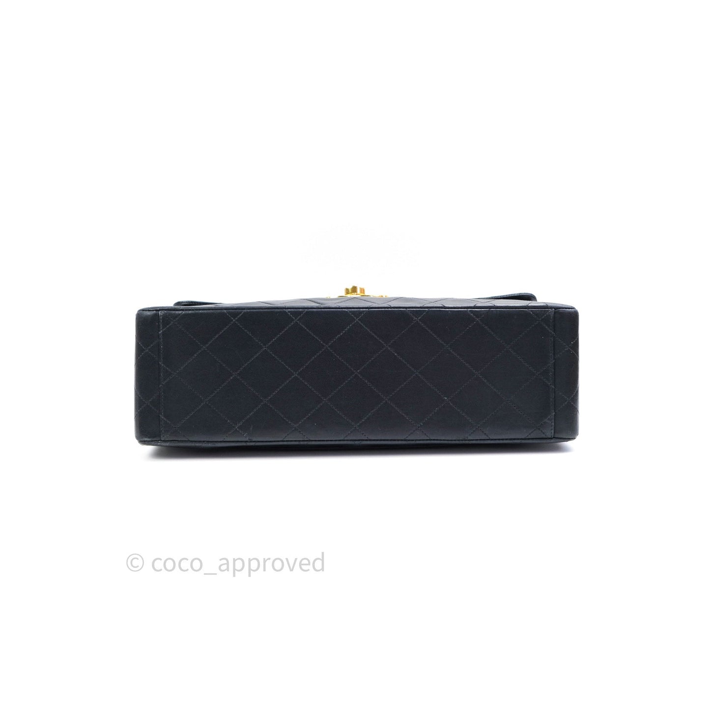 Chanel Vintage XL Jumbo Single Flap Black Lambskin 24K Gold Hardware