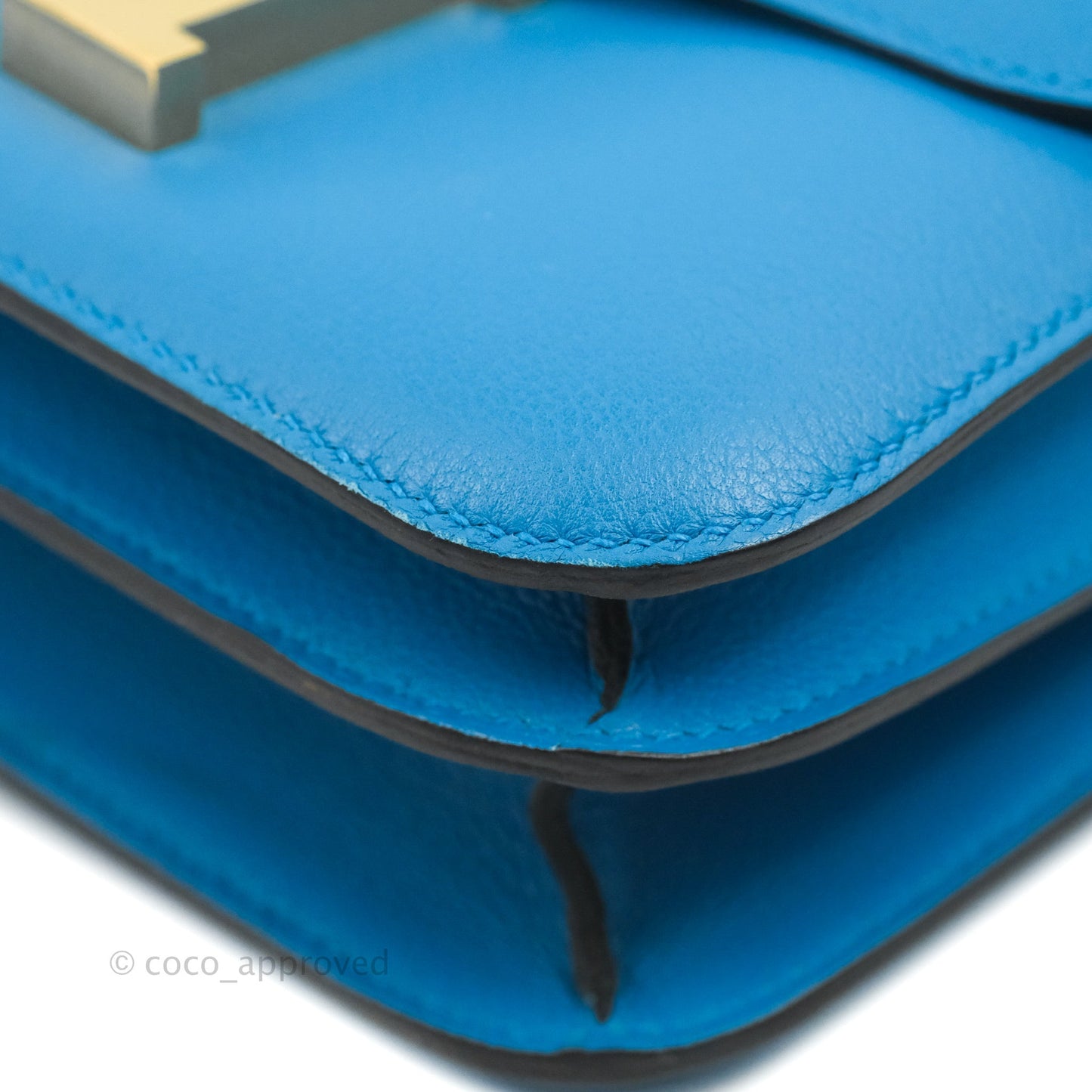 Hermès Constance 24 Bleu Frida Evercolor Gold Hardware