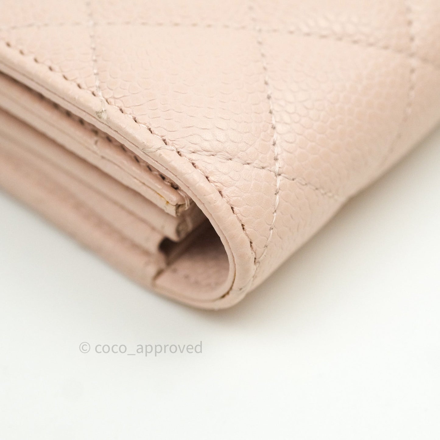Chanel Sakura Pink Caviar Silver Hardware Long Wallet
