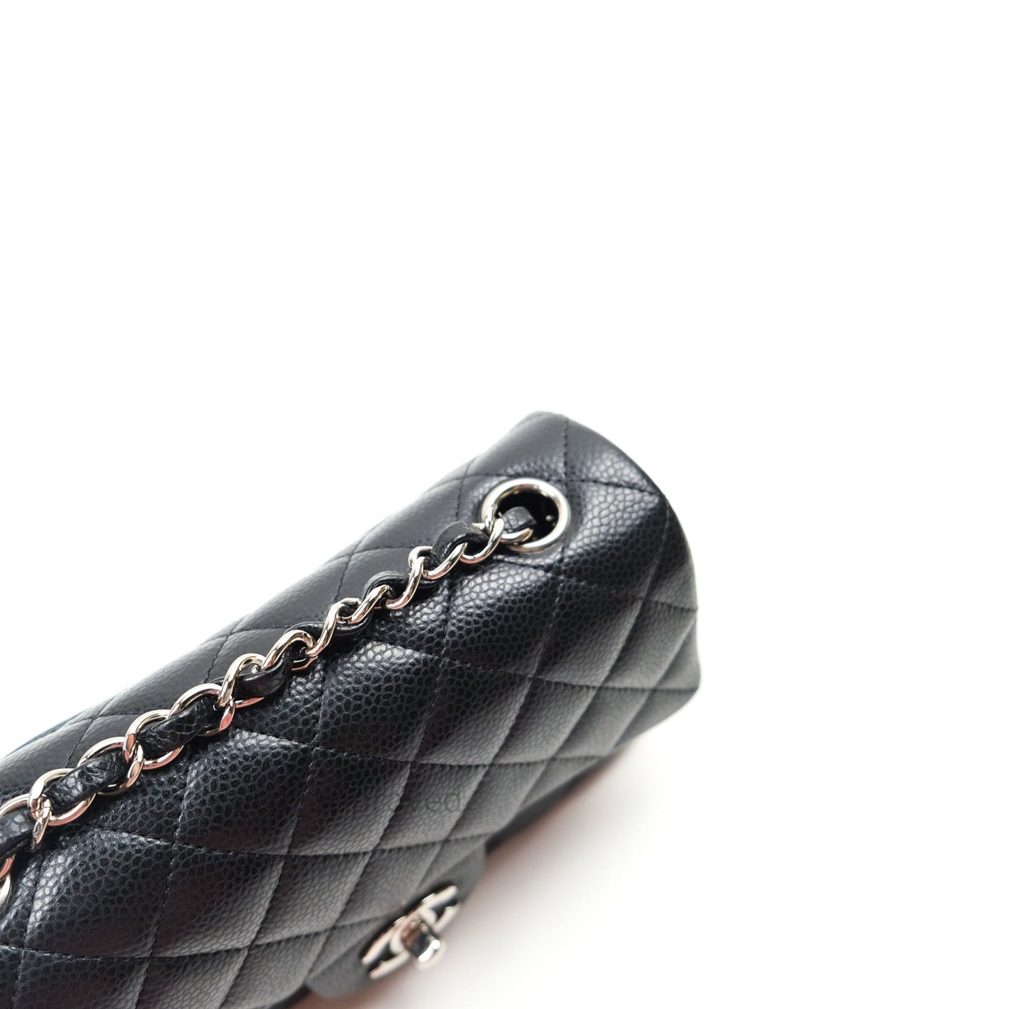 Chanel Quilted Mini Rectangular Black Caviar Silver Hardware 14B