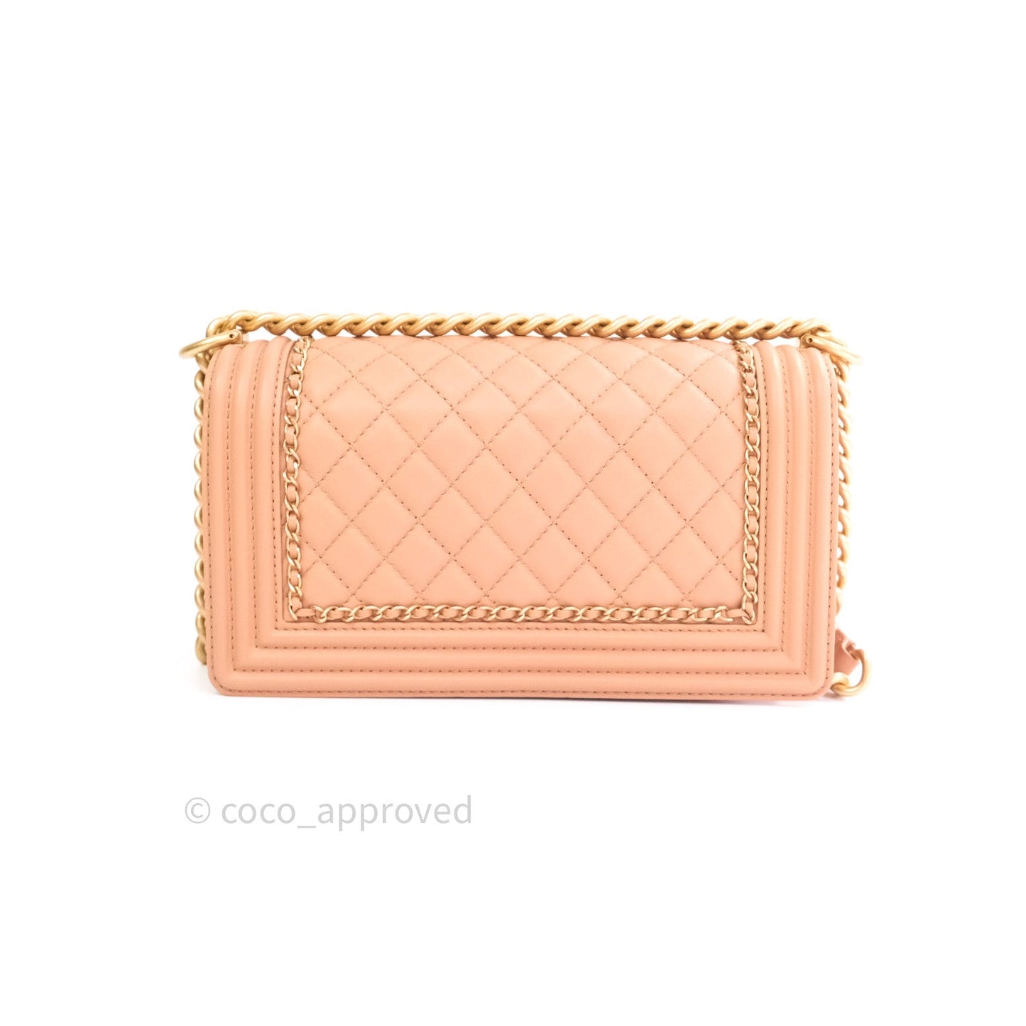 Chanel Boy Quilted Medium Dark Beige Calfskin Gold Hardware 20C