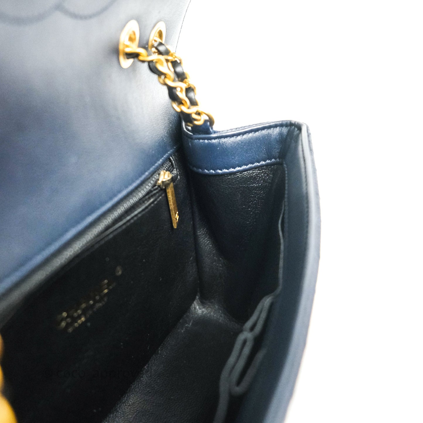 Chanel Quilted Small CC Filigree Flap Navy Caviar
